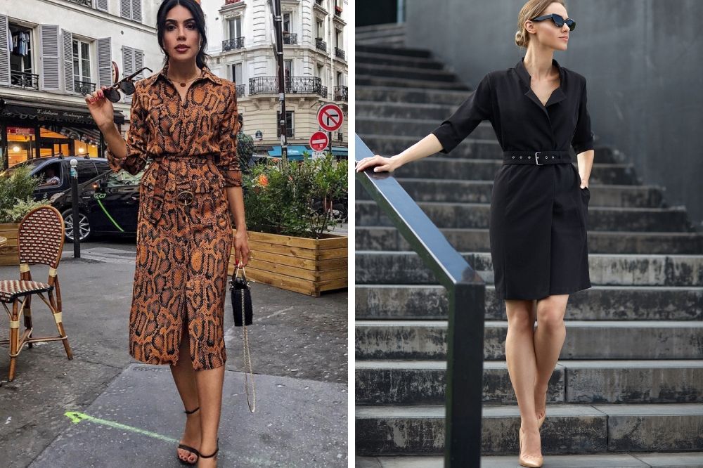 Efektownie wyglądają też szmizjerki w zwierzęcy wzór lub klasyczne czarne, fot. ivet.pl, cudmoda.pl.