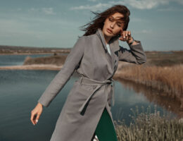 szary płaszcz stylizacja 2022