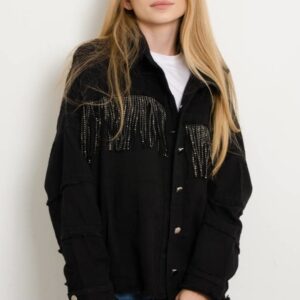 Czarna kurtka Olika krótka