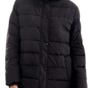 Czarna kurtka Wrangler z kapturem w stylu casual długa