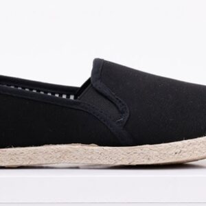 Czarne espadryle Yourshoes z tkaniny z płaską podeszwą