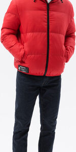 Czerwona kurtka Ombre w stylu casual krótka