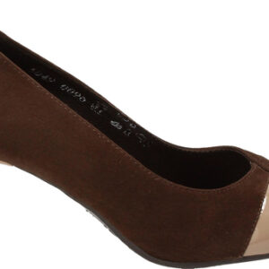 Czółenka Marco z otwartym noskiem z zamszu w stylu klasycznym