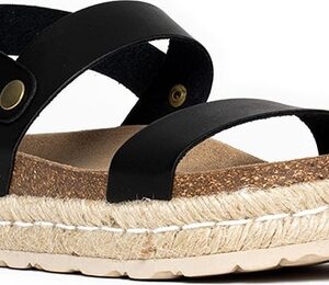 Espadryle Sunbay ze skóry z klamrami