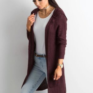 Fioletowy sweter Sheandher.pl z dzianiny w stylu casual