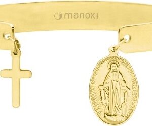 Manoki BA752G bransoletka złota medalik krzyż