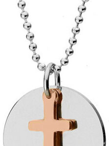 Manoki Naszyjnik z krzyżem MODERN, różowe złoto