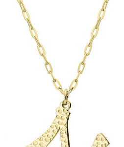 Manoki Pozłacany naszyjnik z literką N na łańcuszku stal szlachetna