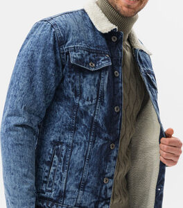 Niebieska kurtka Ombre ze sztruksu