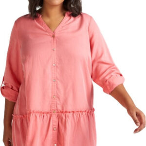 Różowa tunika Zizzi w stylu casual