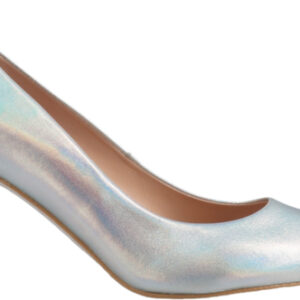 Srebrne szpilki Conhpol Woman w stylu klasycznym ze skóry na szpilce